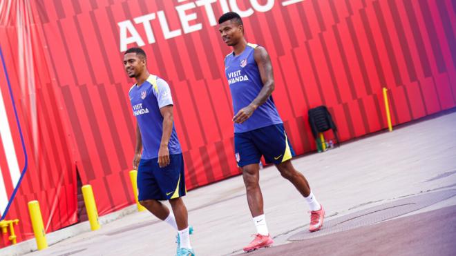 Samu Lino y Reinildo, en Estados Unidos (Foto: @Atleti).