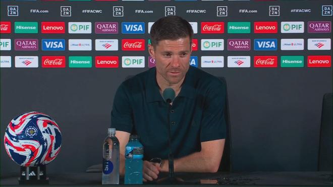 Xabi Alonso, durante la rueda de prensa posterior al Real Madrid-Pachuca.