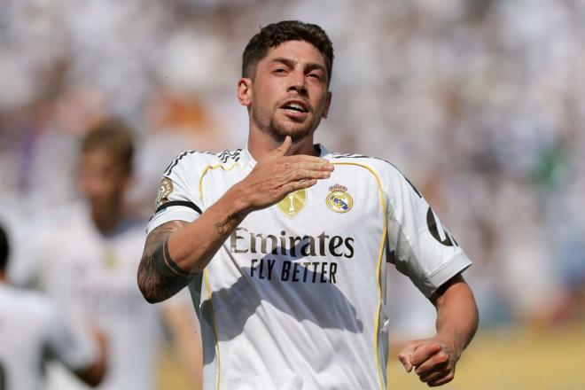 Fede Valverde celebrando el gol ante Pachuca (Foto: EFE)