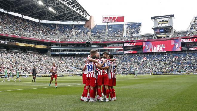 El Atleti celebra un gol en el Mundial de Clubes ('X' @Atleti)