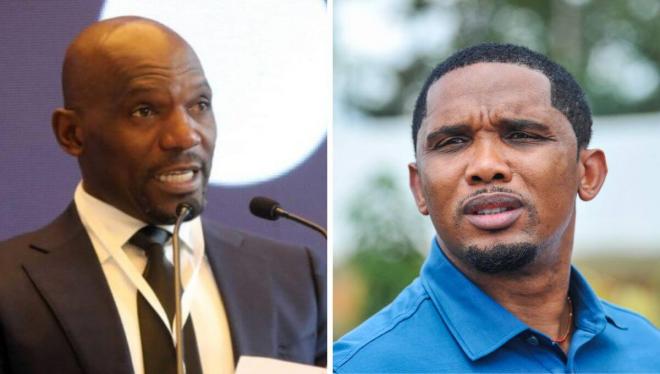 Geremi Njitap y Samuel Eto'o, en dos actos recientes (Fotos: Cordon Press).