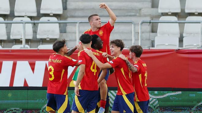 Pablo García, celebrando uno de sus goles ante Alemania (Foto: SEFútbol).