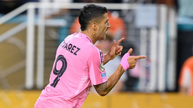 Luis Suárez celebrando su gol ante el Palmeiras (Cordon Press)