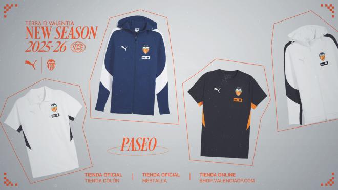 El Valencia CF adelanta su ropa de entrenamiento y paseo para la temporada 2025/26