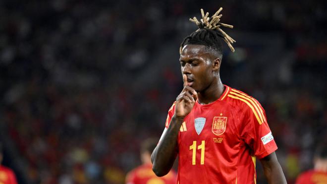 Nico Williams celebra un gol con España (Cordon Press)