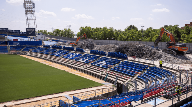 El Coliseum, estadio del Getafe, en obras (Foto: GCF).