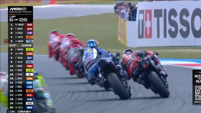 Álex Márquez, en Assen (Foto: DAZN).