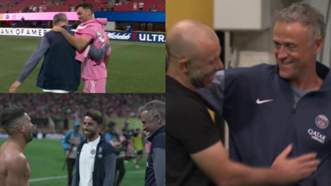 El reencuentro de Luis Enrique con Jordi Alba, Busquets o Mascherano (Montaje: Telecinco)