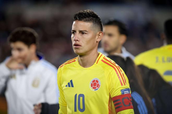 James Rodríguez, en un partido de Colombia (FOTO: Cordón Press).