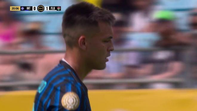 En directo, Lautaro Martínez, durante el Inter de Milán-Fluminense.