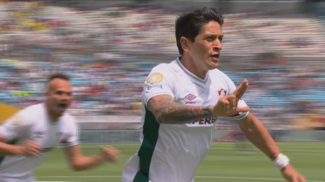 La celebración de Germán Cano (Fuente: Telecinco)