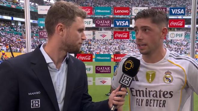 Fede Valverde habla tras el partido del Real Madrid-Juventus (foto: DAZN)