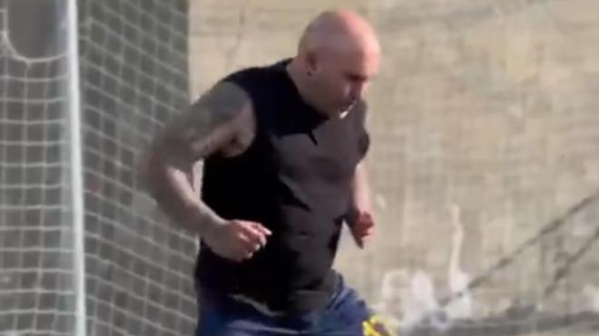 Kiko Rivera entrenando.