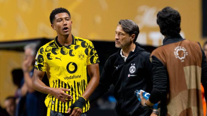 Jobe Bellingham en un partido con el Borussia Dortmund (Cordon Press)
