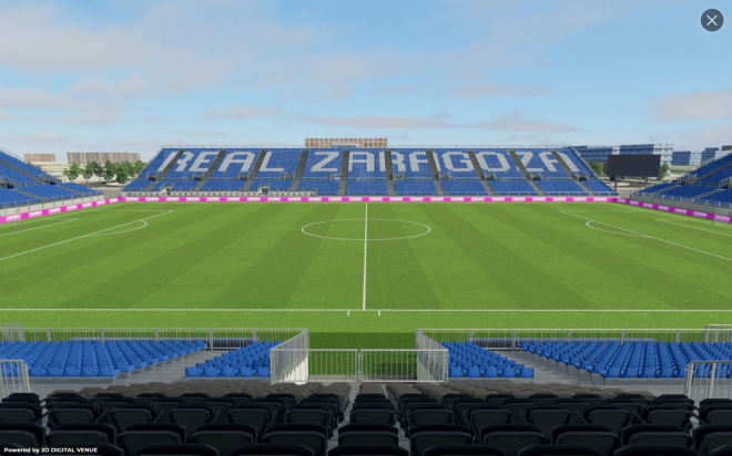 Ibercaja Estadio, el recinto modular donde jugará el Real Zaragoza.