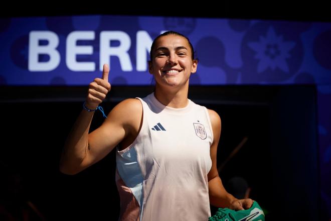 Patri Guijarro, en un entrenamiento de España (Foto: SeFútbol).