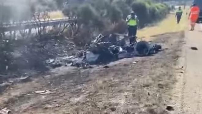 El Lamborghini de Diogo Jota tras el fatídico accidente (Foto: Diario Castilla León).