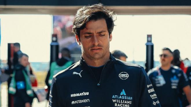 Carlos Sainz, llegando al Gran Premio de Silverstone (Foto: Williams Racing).