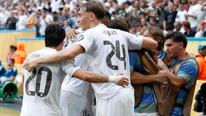 El Real Madrid celebrando un gol en el Mundial de Clubes (Redes Sociales)