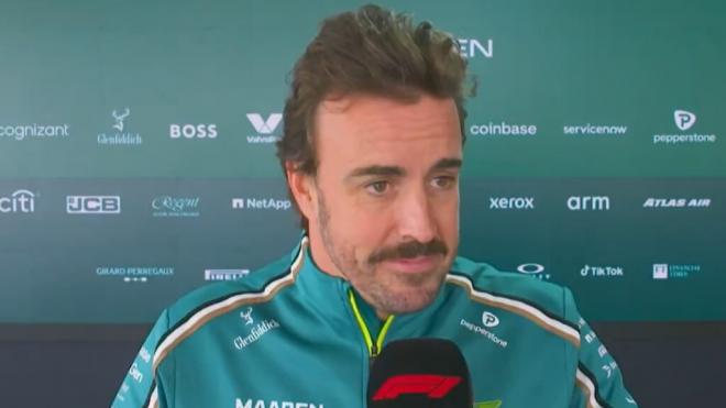 Fernando Alonso, en el Gran Premio de Silverstone (Foto: DAZN).