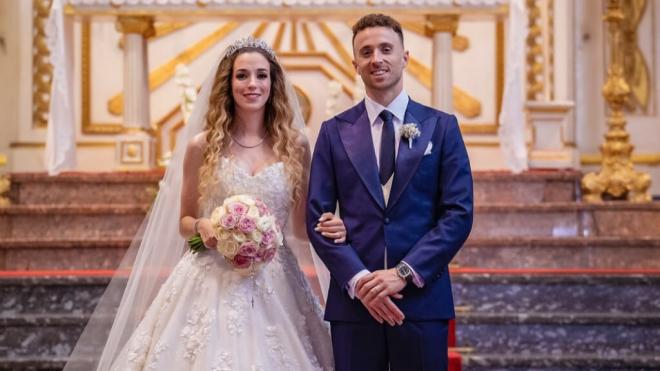 Rute Cardoso y Diogo Jota, el día de su boda (Instagram)