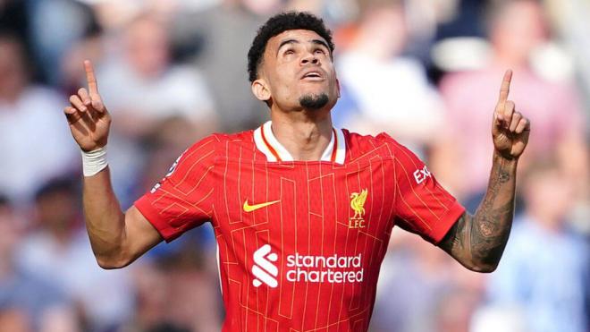 Luis Díaz celebrando un gol con el Liverpool (Cordon Press)
