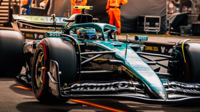 Fernando Alonso en el GP de Silverstone (Foto: Aston Martin).