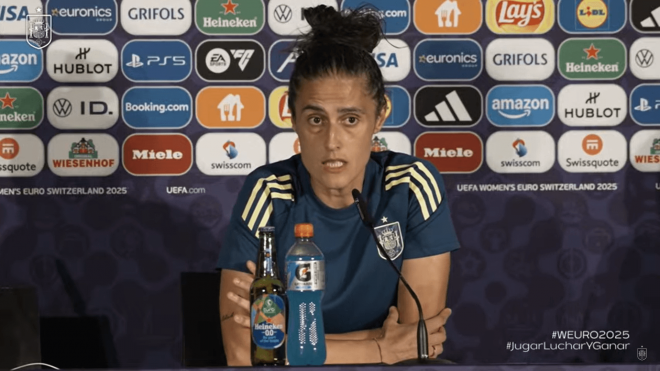 Montse Tomé, en sala de prensa antes del España-Bélgica.