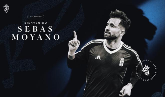 Sebas Moyano, anunciado como fichaje del Real Zaragoza.