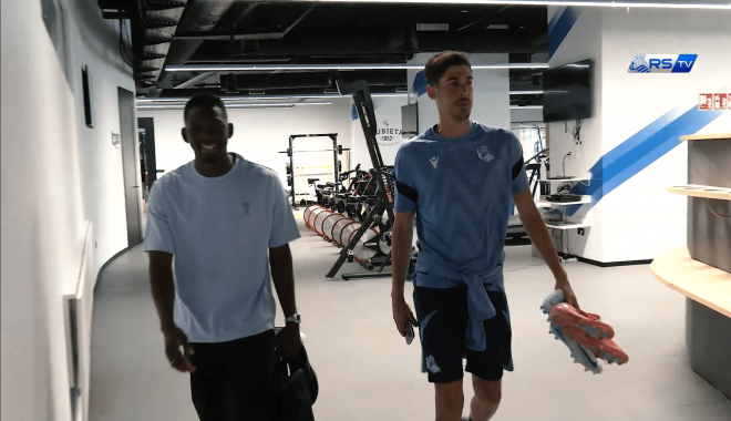 Sheraldo Becker y Carlos Fernández, en pretemporada.