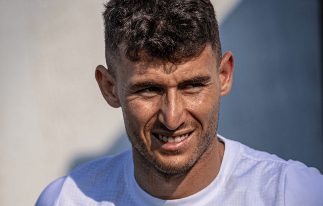 Dani Raba, durante un entrenamiento con el Valencia (Foto: VCF).