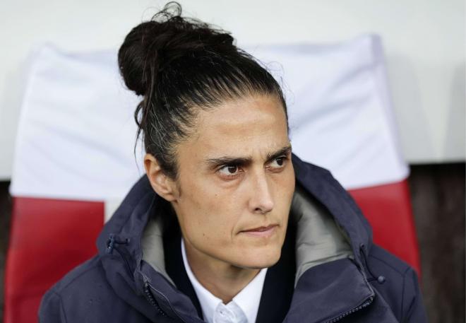 Montse Tomé, durante el España-Bélgica de la Euro 2025 (Foto: Cordon Press).
