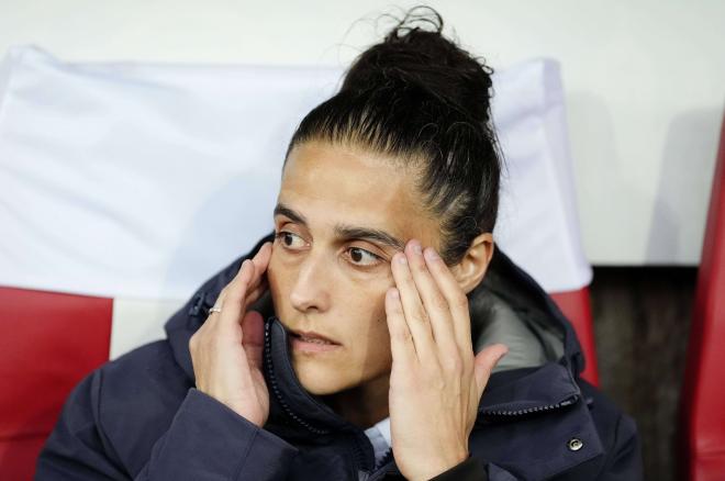 Montse Tomé, durante el España-Bélgica de la Euro 2025 (Foto: Cordon Press).
