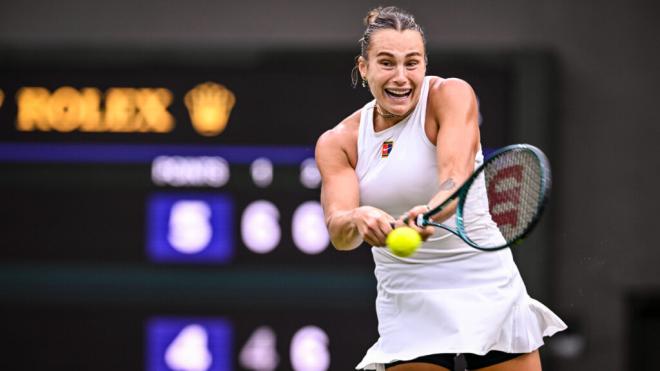 Sabalenka en un partido de tenis (Cordon Press)