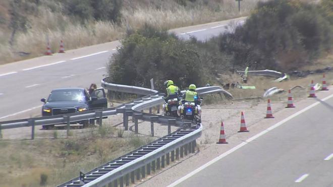 El lugar del accidente donde murió Diogo Jota.