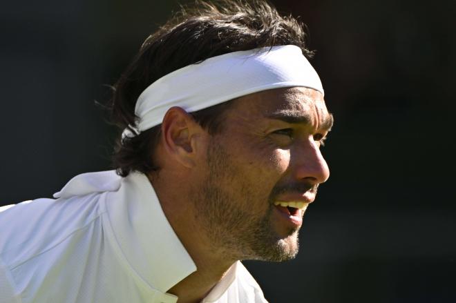 Fognini, en un partido de Wimbledon (FOTO: Cordón Press).