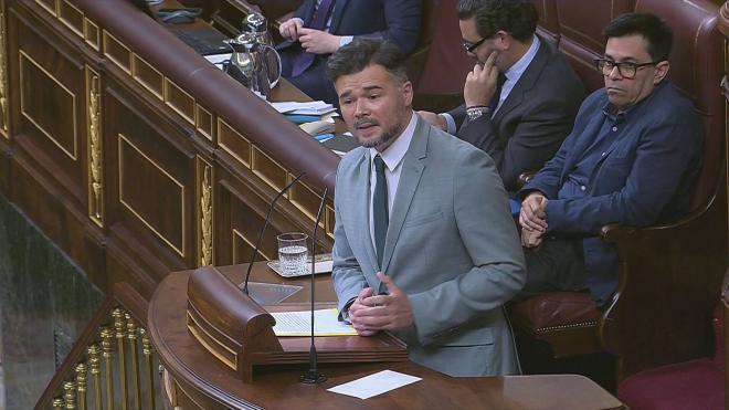 Gabriel Rufián, en el Congreso de los Diputados (Youtube)