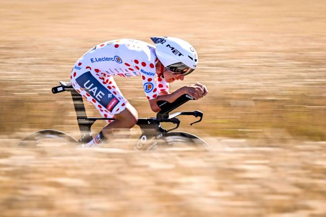 Tadej Pogacar, en la contrarreloj de la etapa 4 del Tour de Francia (Foto: Cordon Press).