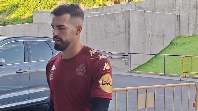 Guilherme Fernandes, en su primer entrenamiento con el Real Valladolid.