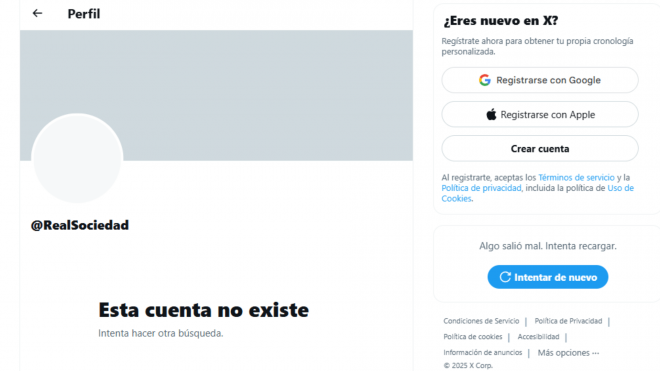 La cuenta de Twitter principal de la Real Sociedad
