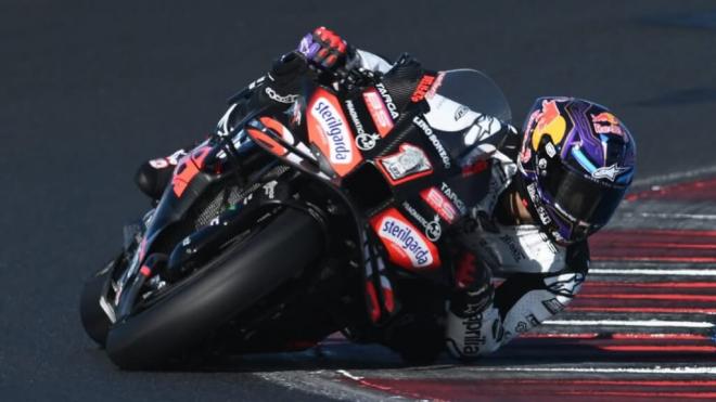 Jorge Martín, durante su test privado en Misano (Foto: Aprilia).