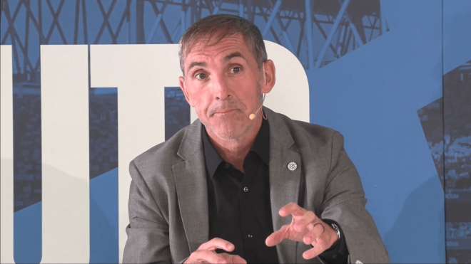 Fran Garagarza, en sala de prensa.