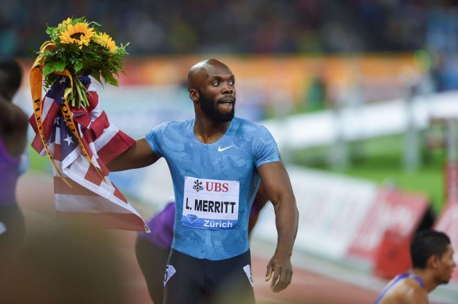 LaShawn Merritt celebra la victoria en una prueba (Foto: Cordon Press).