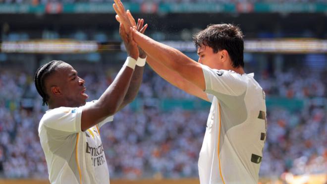 Vinicius y Gonzalo García durante un partido del Mundial de Clubes (Foto: Cordon Press)