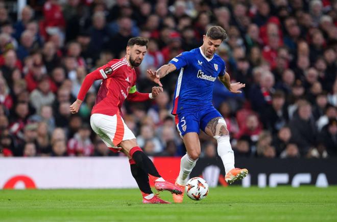 Yeray Álvarez, en el Manchester United-Athletic en el que dio positivo (Foto: Cordon Press).