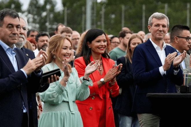 Marián Mouriño, Nidia Arévalo y Alfonso Rueda en Afouteza (Foto: RC Celta).
