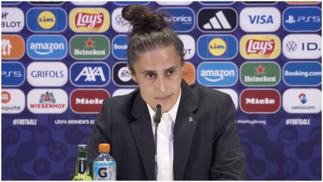 Montse Tomé, en rueda de prensa. (Youtube SEFutbol)