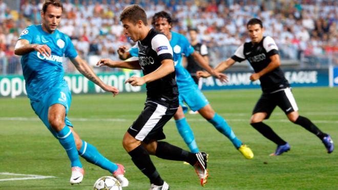 Francisco Portillo, durante un partido de Champions con el Málaga (foto: Cordon Press).