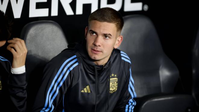Franco Mastantuono en un partido con Argentina (Cordon Press)