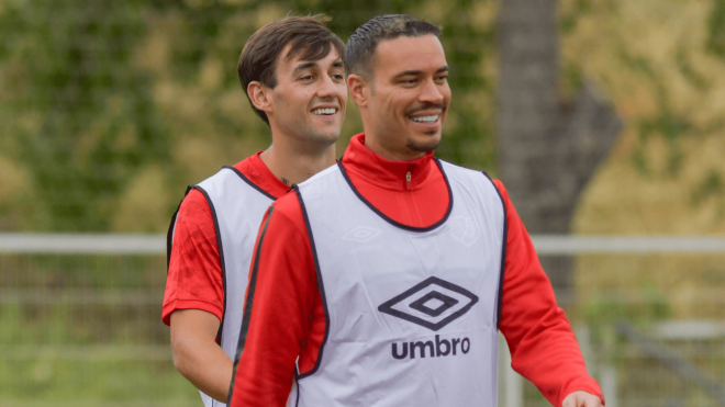Raúl de Tomás, en un entrenamiento del Rayo Vallecano (Foto: RVM).